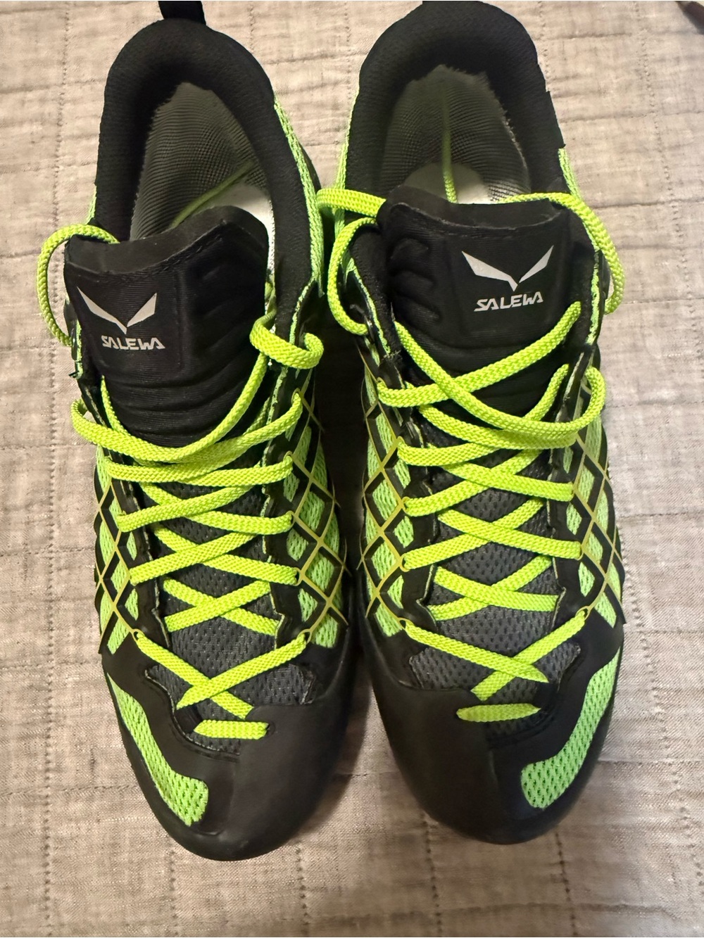 Salewa Men's Athletic Shoes in Black and Neon Green